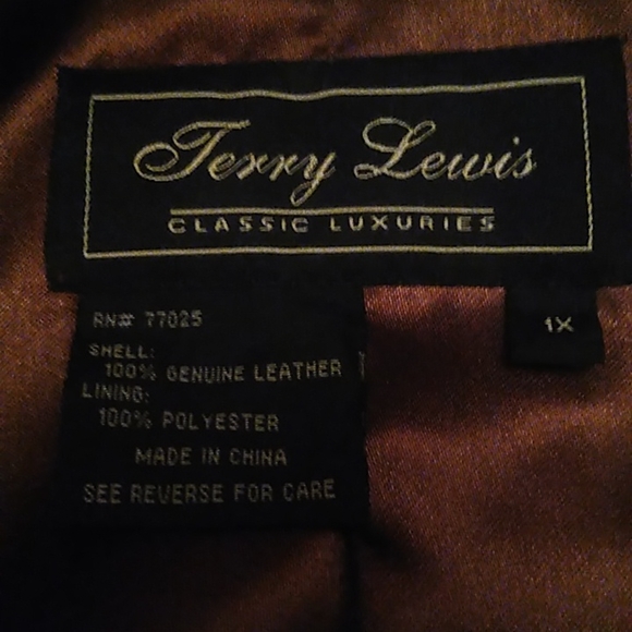 Terry Lewis Classic Luxuries brown leather jacket 1X - Picture 4 of 4